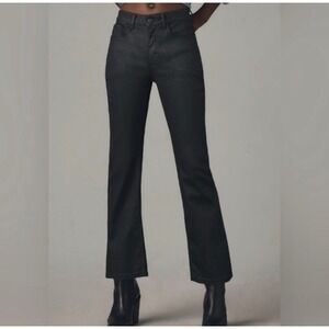 Anthropologie PILCRO Yaya Black Coated Flare Jeans Womens Size 30 Bootcut Denim